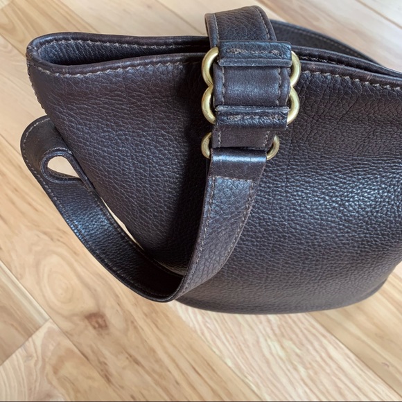 Vintage COACH Purse Long Crossbody Straps Dark Brown - Picture 6 of 13